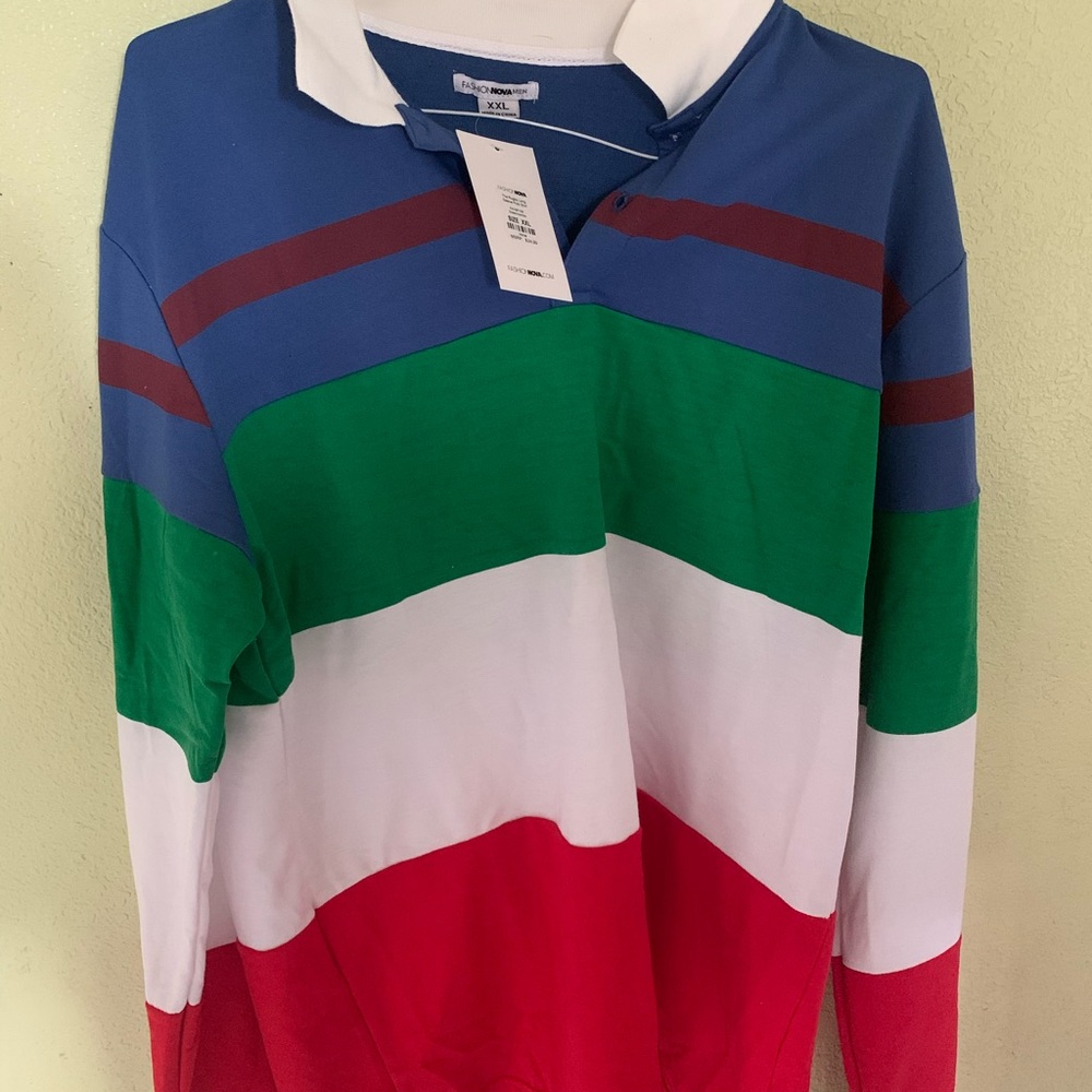 Fashion Nova Men The RUGBY Long Sleeve Polo